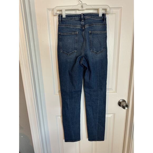 EUC Asos High Rise Mom Jeans Women’s Blue Remo Jeans Denim Size US 0 UK 24/32 - Picture 2 of 6